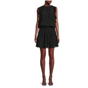 Ramy Brook Black Halter Sundress with Flutter Sleeves